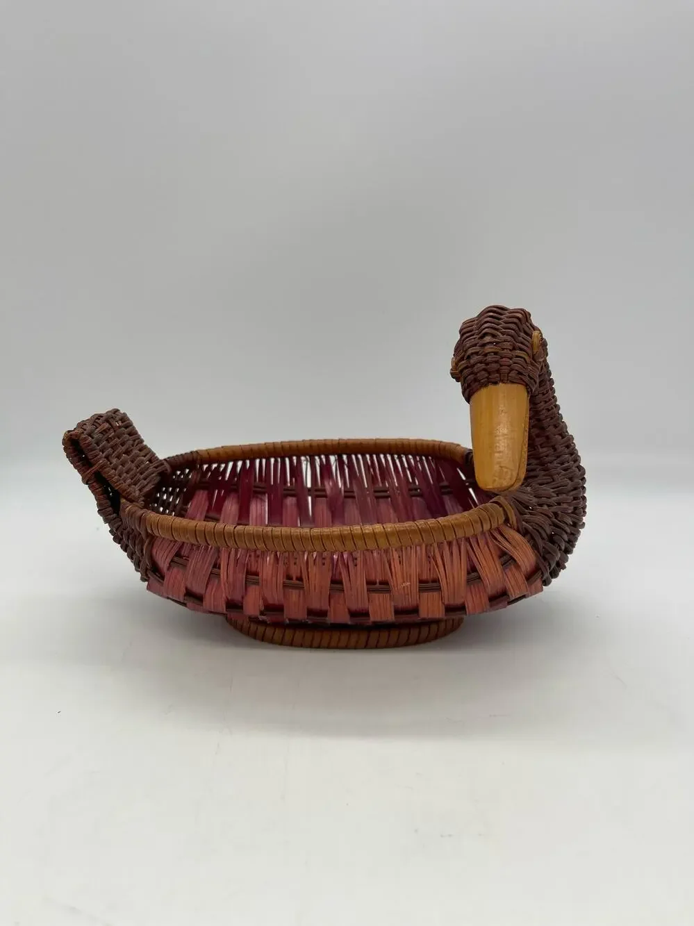 Vintage Wicker Duck Basket Bowls